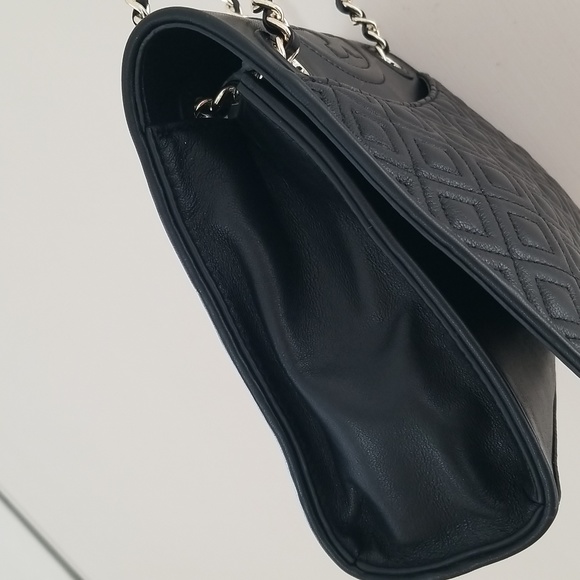 Tory Burch Medium Black Leather Fleming Convertible Shoulder / Crossbody Bag - Picture 8 of 16